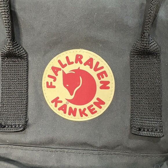 FJALLRAVEN KANKEN MINI Backpack Black Red Logo Pre-Owned Knapsack Bag - Picture 2 of 9
